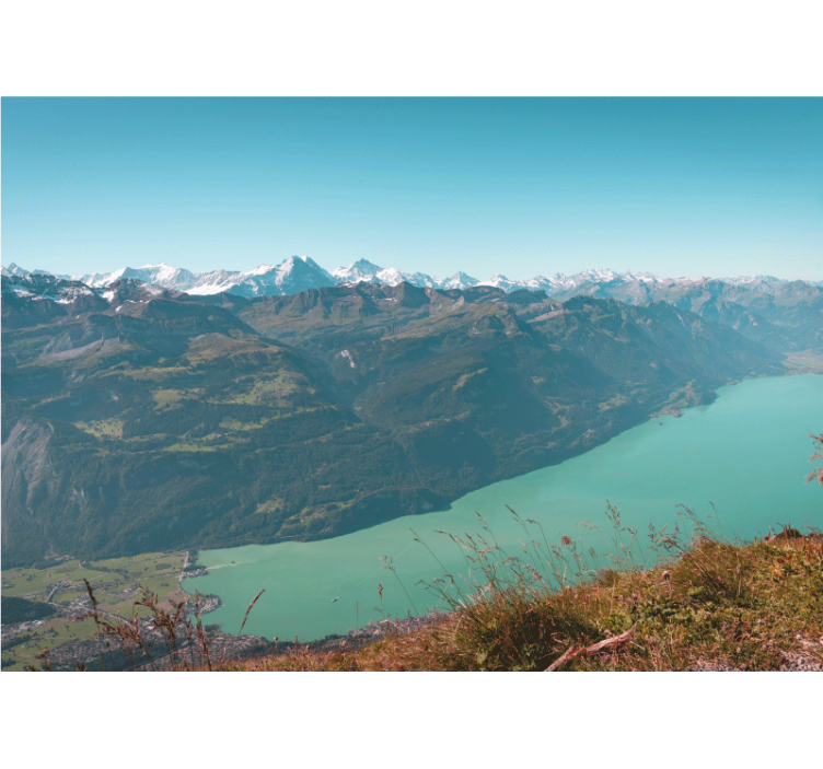 Tapisserie paysage vue sur le lac alpin - TenStickers