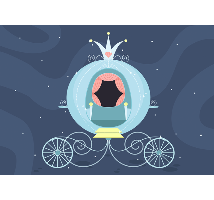 Tapisserie chambre enfant carrosse de conte de fées - TenStickers