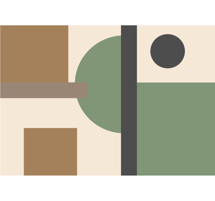 Tapisserie abstraite organisation de formes géométriques - TenStickers