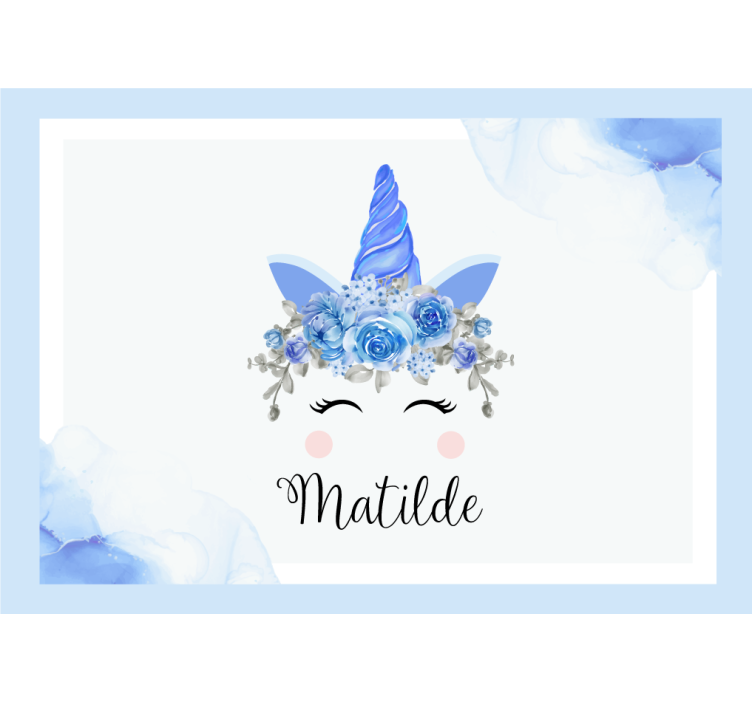 Tapisserie chambre enfant illustration de licorne adorable - TenStickers