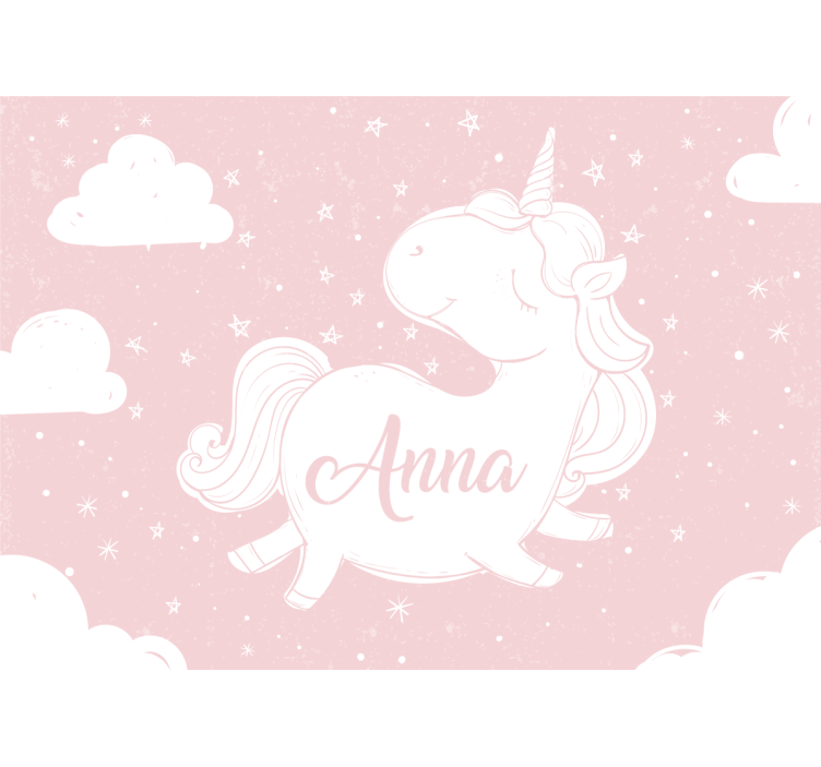 Tapisserie chambre enfant design licorne ludique - TenStickers