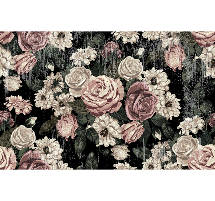 Tapisserie fleur Éclat floral vintage - TenStickers