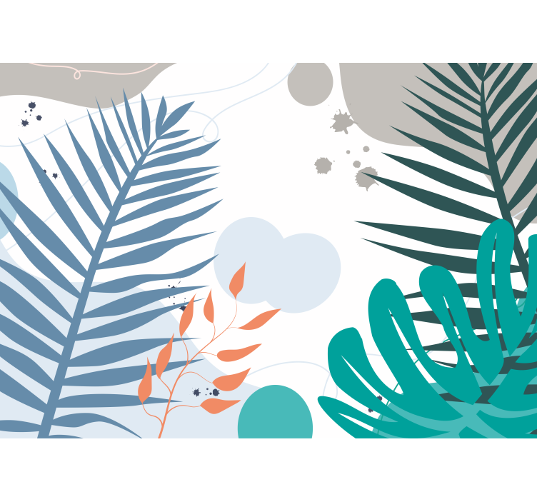 Tapisserie nature motifs de feuilles stylisés - TenStickers