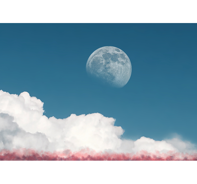 Tapisserie ciel vue sur les nuages lunaires - TenStickers
