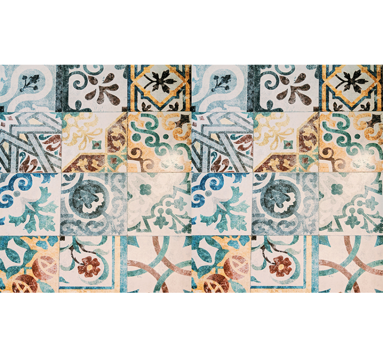Tapisserie textures et motifs motifs de carreaux élaborés - TenStickers