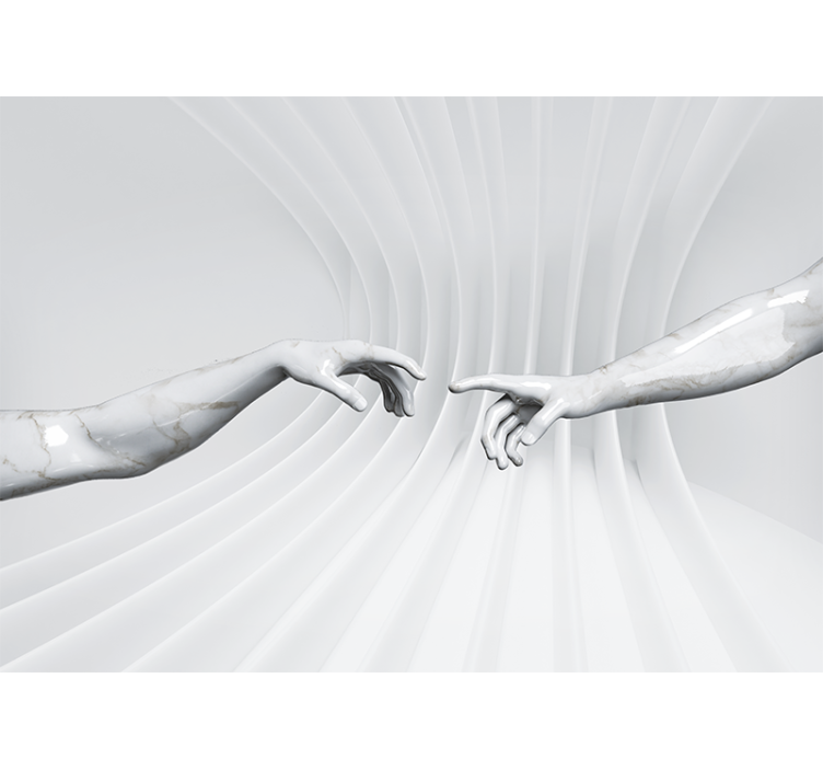 Tapisserie art mains en marbre - TenStickers