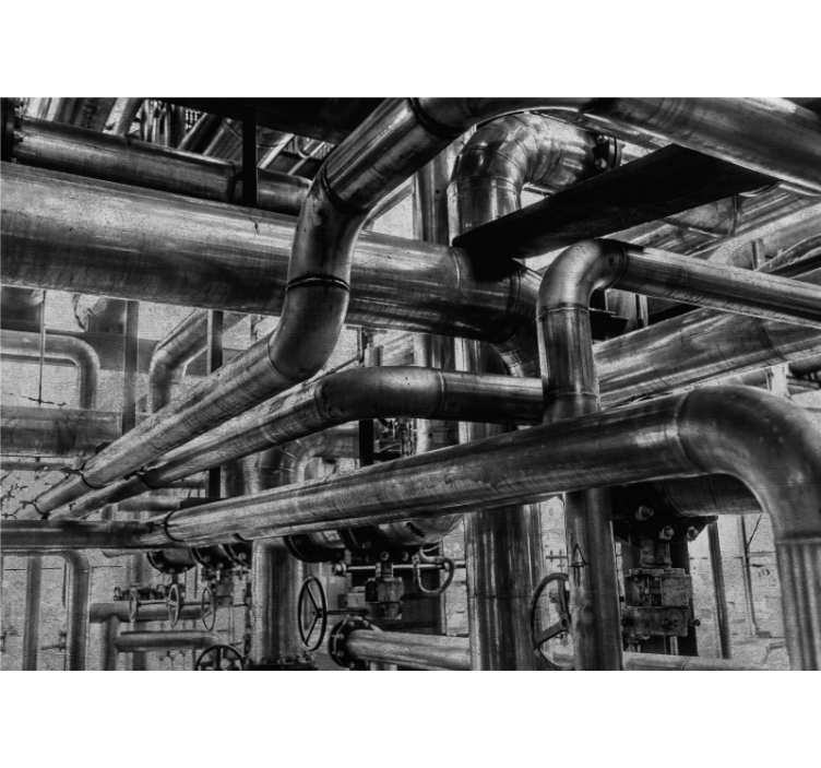 Tapisserie textures et motifs motifs de tuyaux industriels - TenStickers