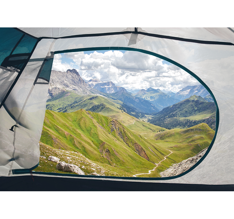 Tapisserie paysage montagne verdoyante - TenStickers