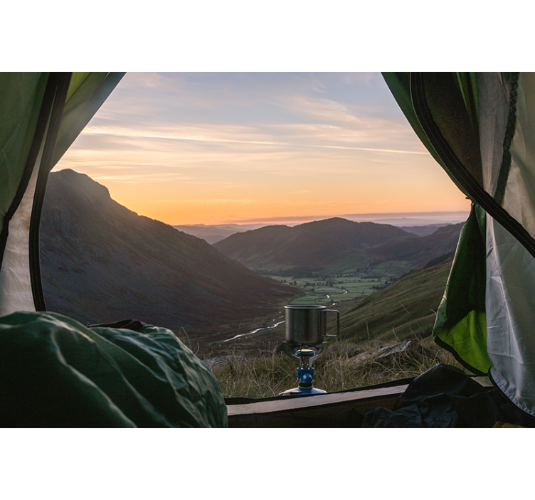 Tapisserie paysage vue pittoresque des montagnes - TenStickers