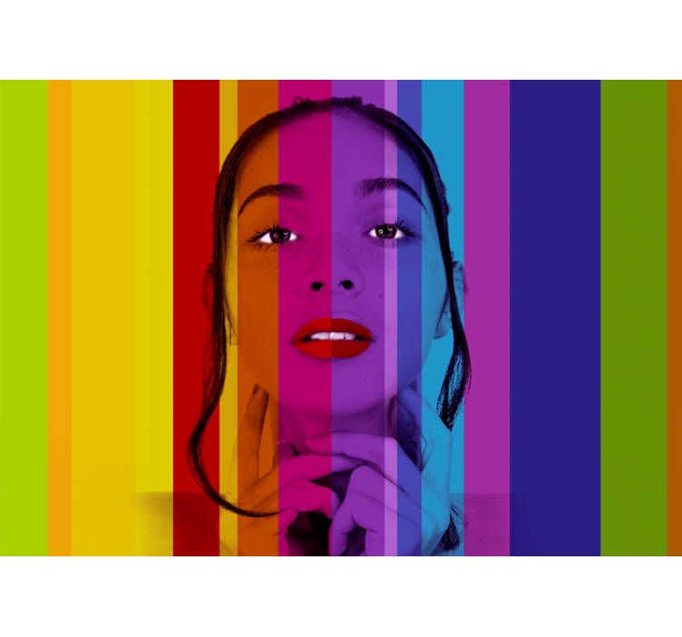 Tapisserie art portrait coloré - TenStickers