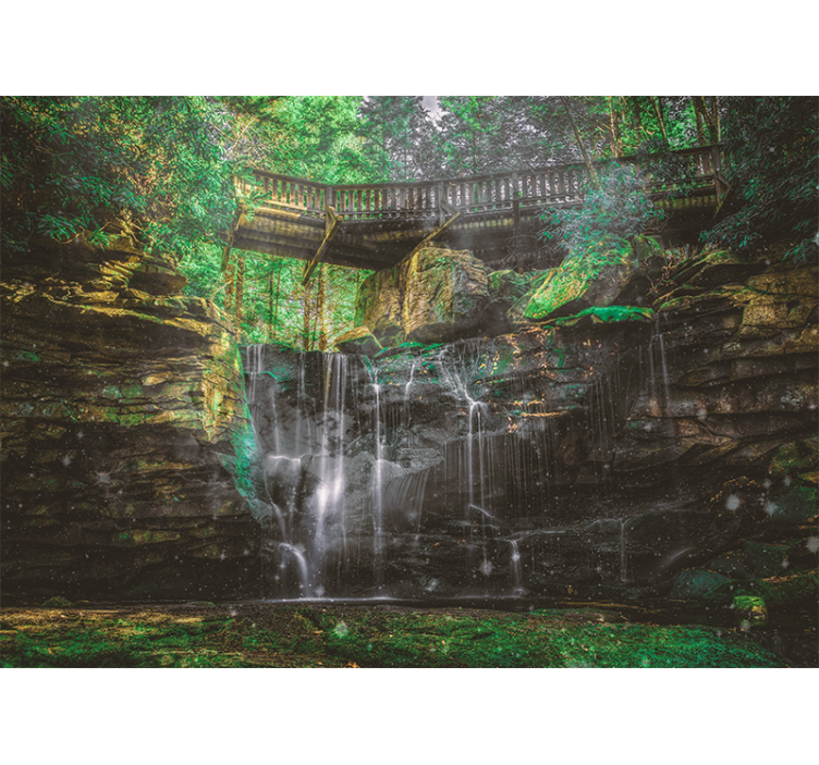 Tapisserie paysage vue de cascade pittoresque - TenStickers