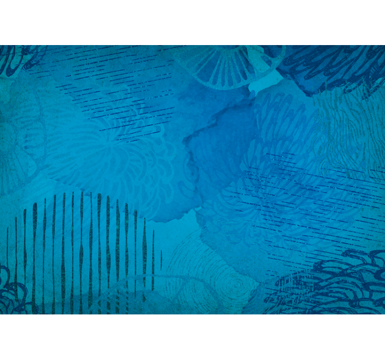 Tapisserie abstraite motifs texturés bleus - TenStickers