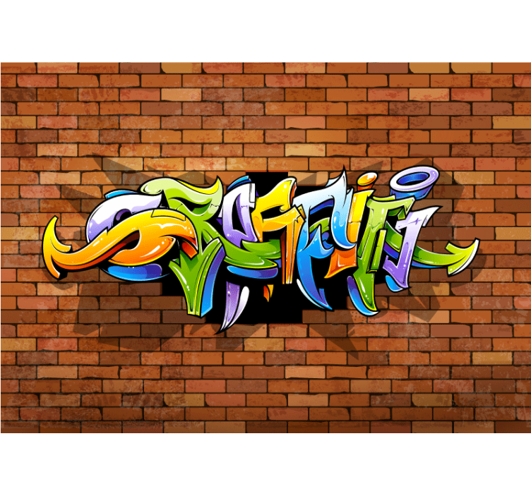 Tapisserie graffiti écriture urbaine colorée - TenStickers