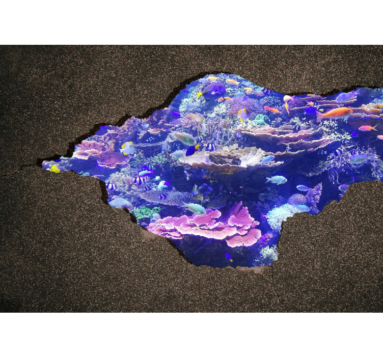 Tapisserie nature paysage corallien sous les vagues - TenStickers