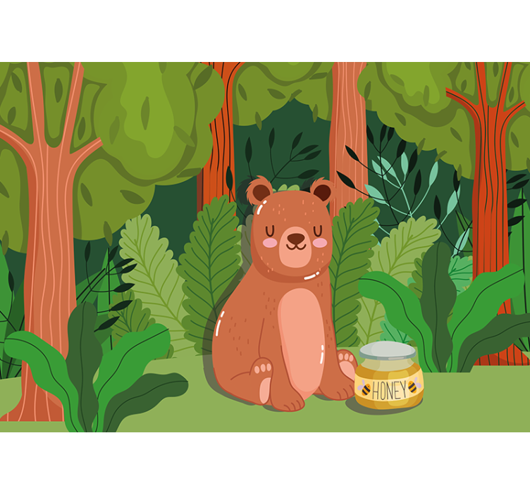 Tapisserie chambre enfant illustration ours adorable - TenStickers