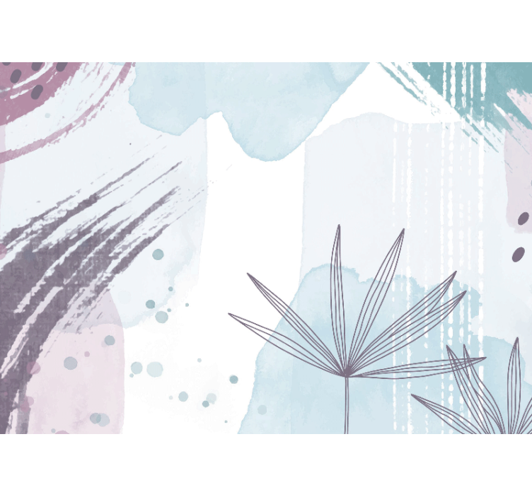 Tapisserie couloir dessin floral abstrait - TenStickers