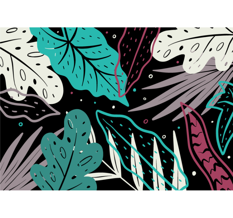 Papiers peints nature motifs de feuilles décoratifs - TenStickers