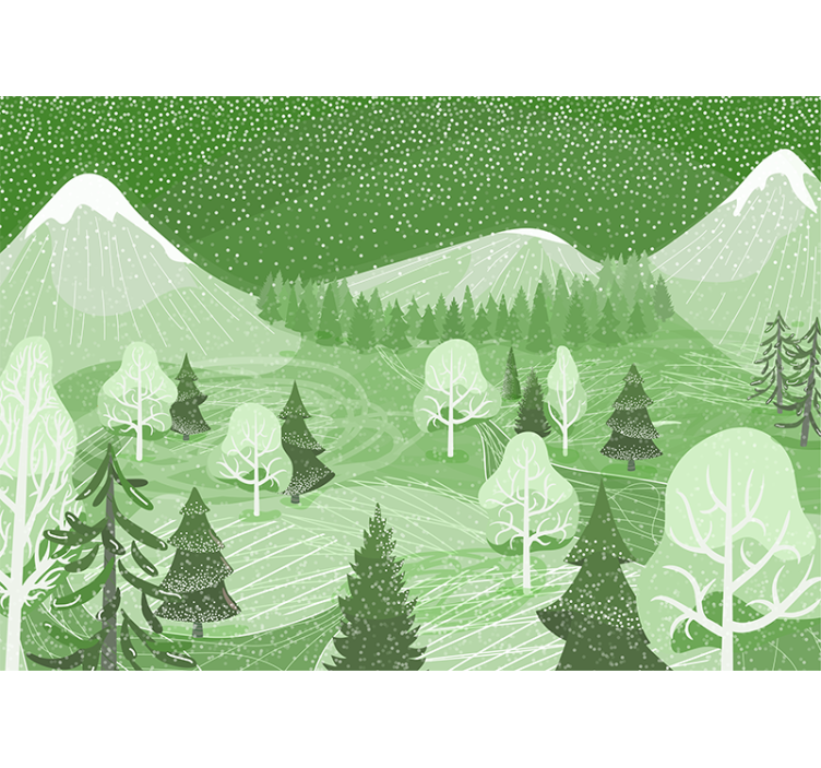 Papiers peints nature vue sur la forêt de montagne - TenStickers