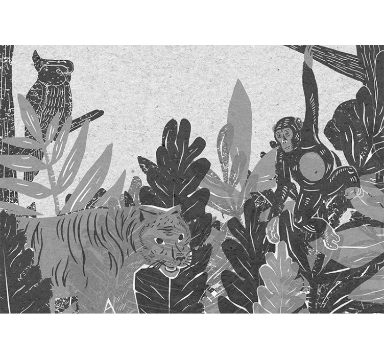 Tapisserie animaux scène d'exploration de la faune - TenStickers