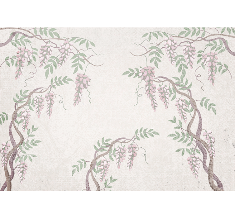 Tapisserie fleur vignes florales délicates - TenStickers