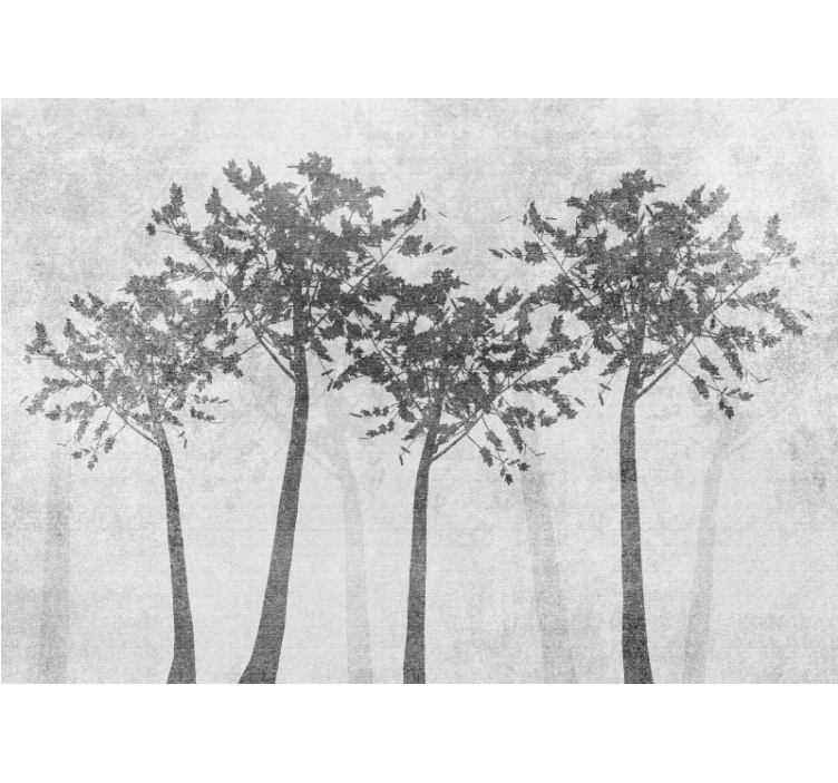 Tapisserie arbre disposition silhouette - TenStickers