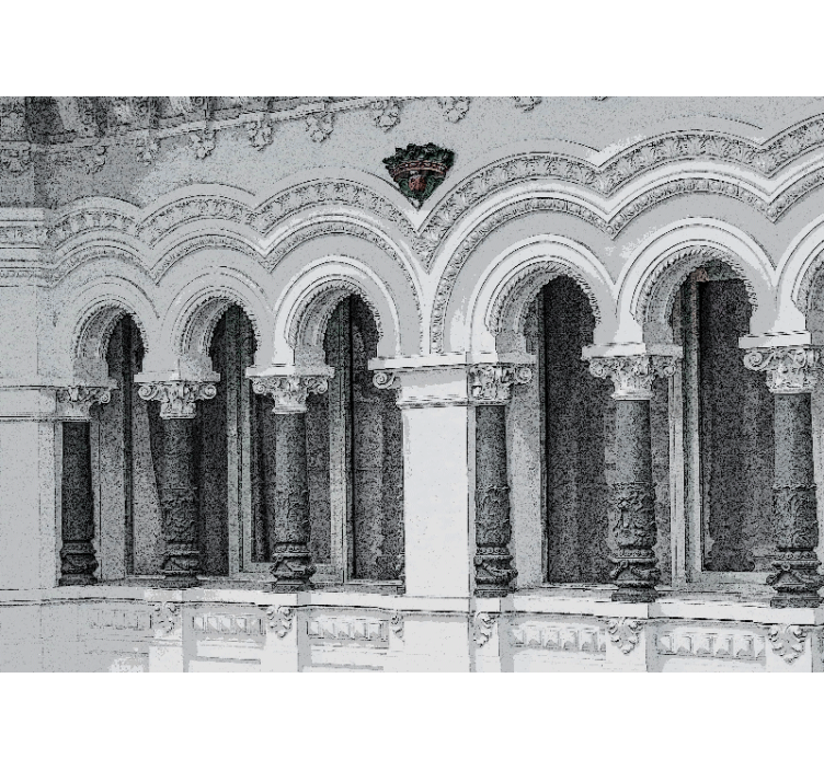 Tapisserie art classique détails d'arcs architecturaux - TenStickers