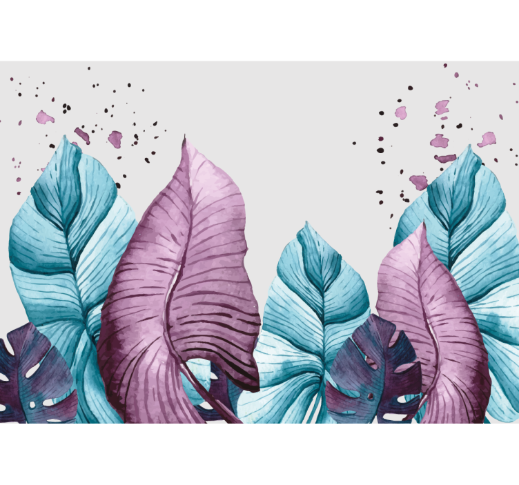 Tapisserie nature motifs de grandes feuilles - TenStickers