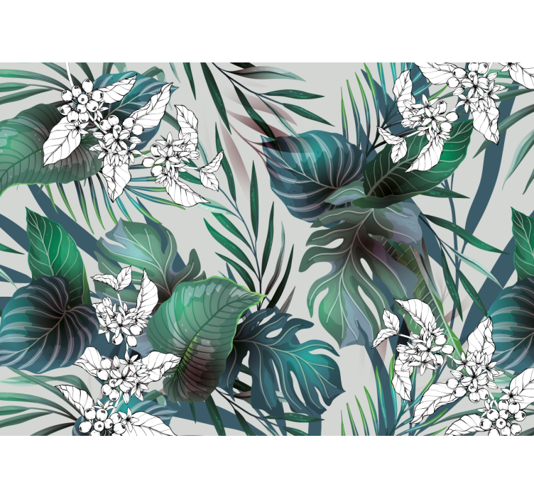 Papiers peints nature foliage tropical artistique - TenStickers