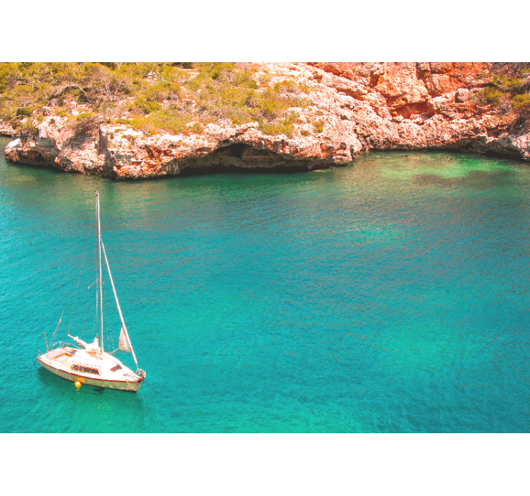 Tapisserie mer bateau à voile océan - TenStickers