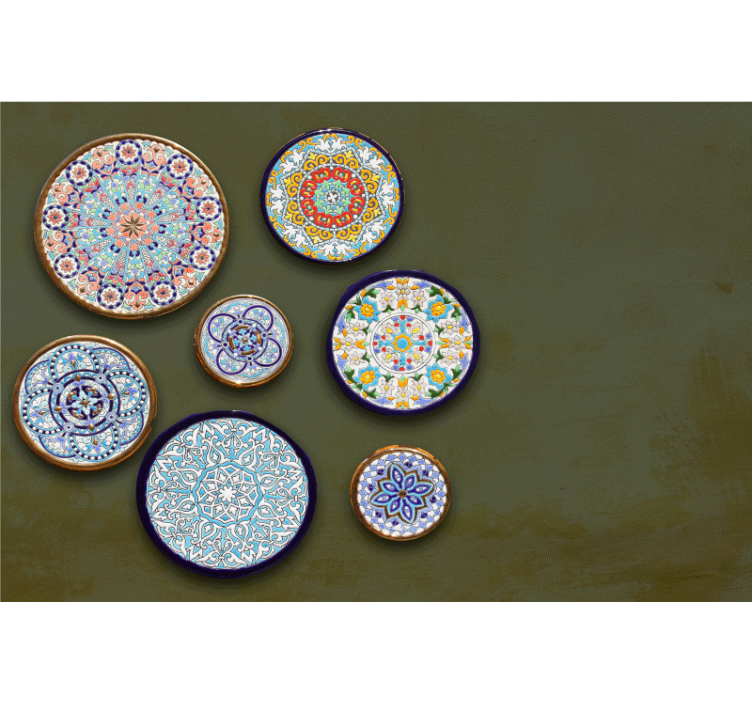 Tapisserie animaux motifs circulaires complexes - TenStickers