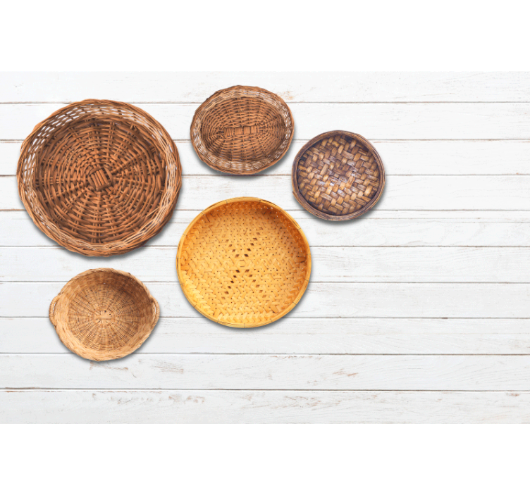 Tapisserie textures et motifs motifs de paniers tissés - TenStickers