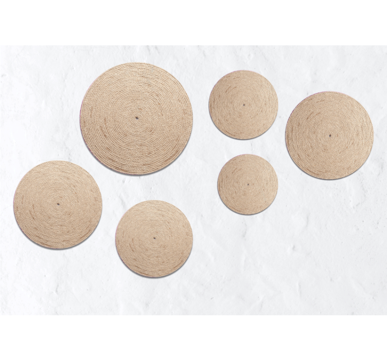 Tapisserie textures et motifs cercles naturels - TenStickers