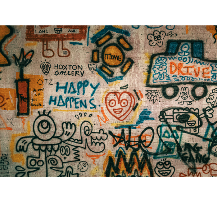 Tapisserie graffiti art de rue coloré - TenStickers