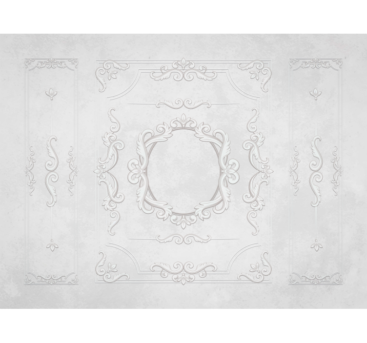 Papier peint panoramique style baroque gris - TenStickers