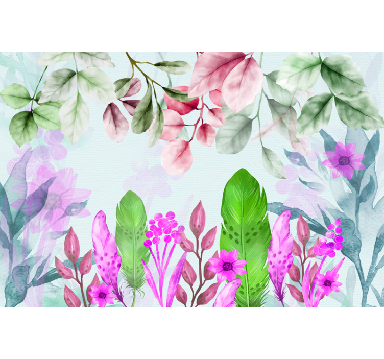 Tapisserie murale recouverte de plantes - TenStickers