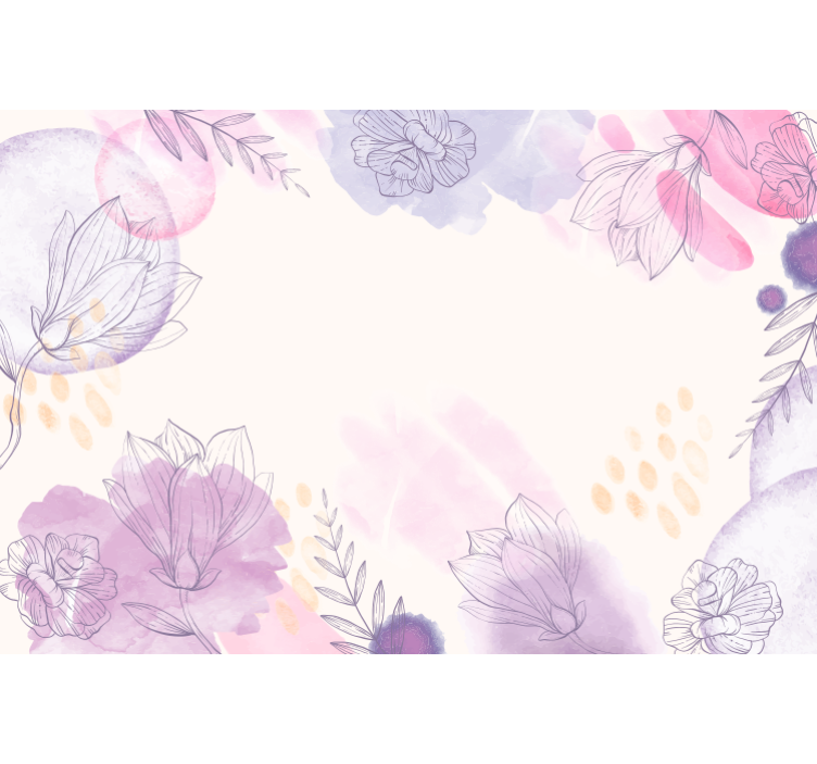 Papier peint panoramique fleurs aquarelles - TenStickers