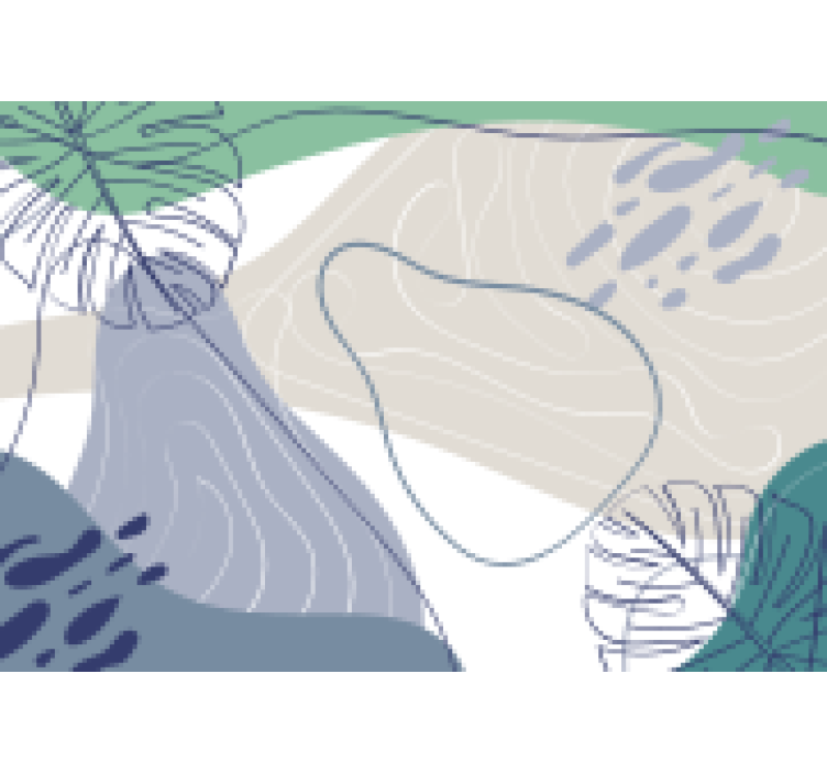 Papier peint panoramique feuilles abstraites - TenStickers