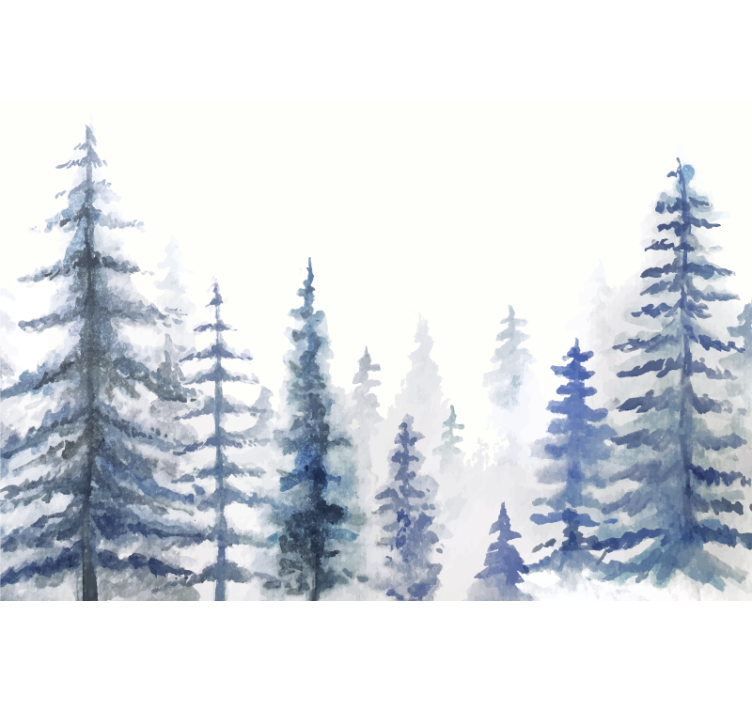 Papier peint panoramique forêt brumeuse - TenStickers