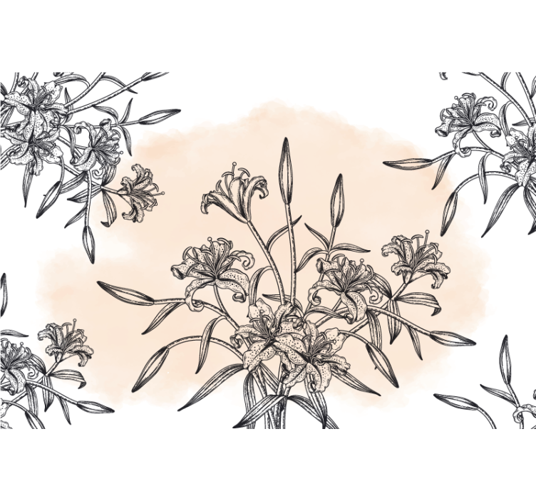 Papier peint panoramique lis élégant et moderne - TenStickers