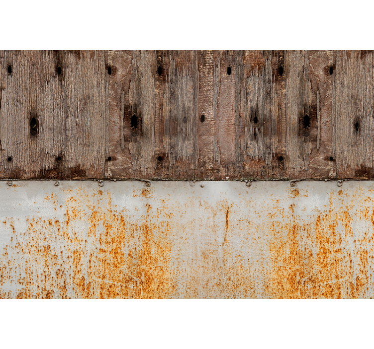 Tapisserie murale métal et copeaux de bois - TenStickers