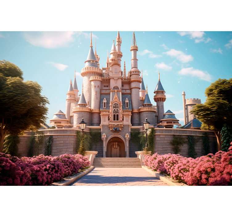 Tapisserie murale fantaisie château princesse - TenStickers