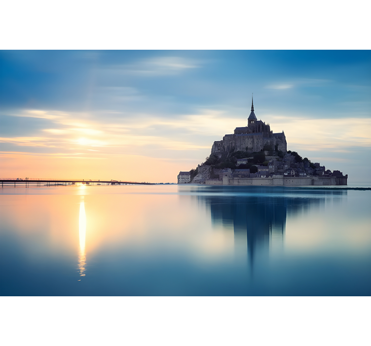 Tapisserie murale mont saint-michel france - TenStickers