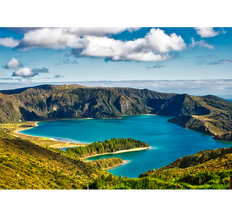 Tapisserie paysage vue paisible sur le lac - TenStickers