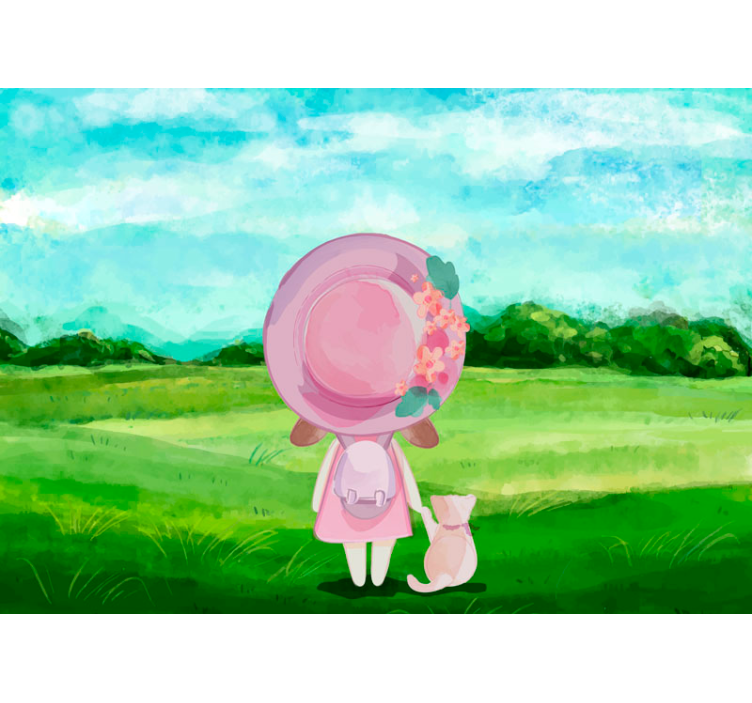 Tapisserie chambre enfant scène de fantaisie pastorale - TenStickers