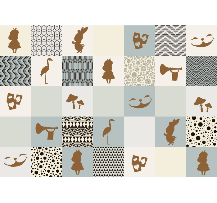 Tapisserie chambre enfant collage de silhouette de conte - TenStickers