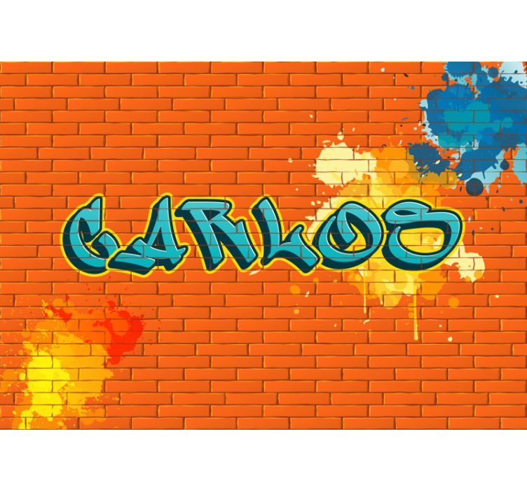 Papier peint graffiti brique orange - TenStickers