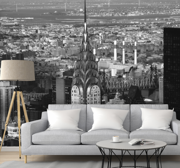 Tapisserie new york horizon du bâtiment chrysler - TenStickers