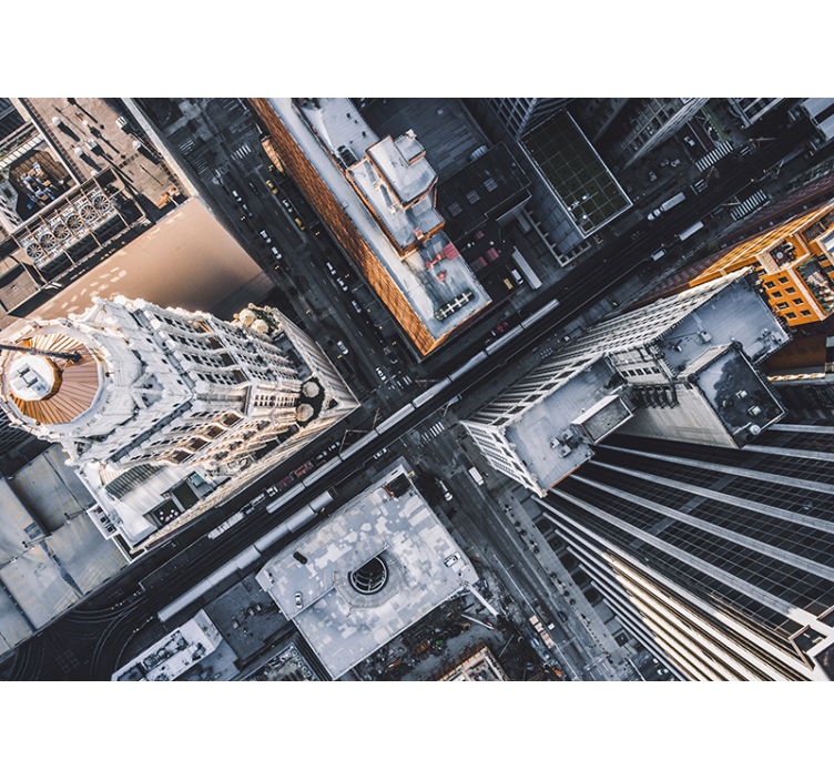 Tapisserie villes et pays vue aérienne de ville - TenStickers