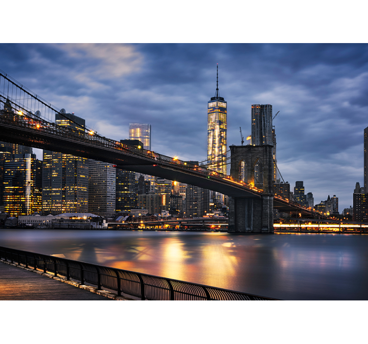 Tapisserie new york horizon du pont de brooklyn - TenStickers