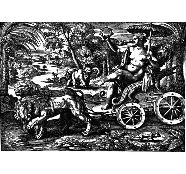 Tapisserie art classique lion majestueux chariot - TenStickers